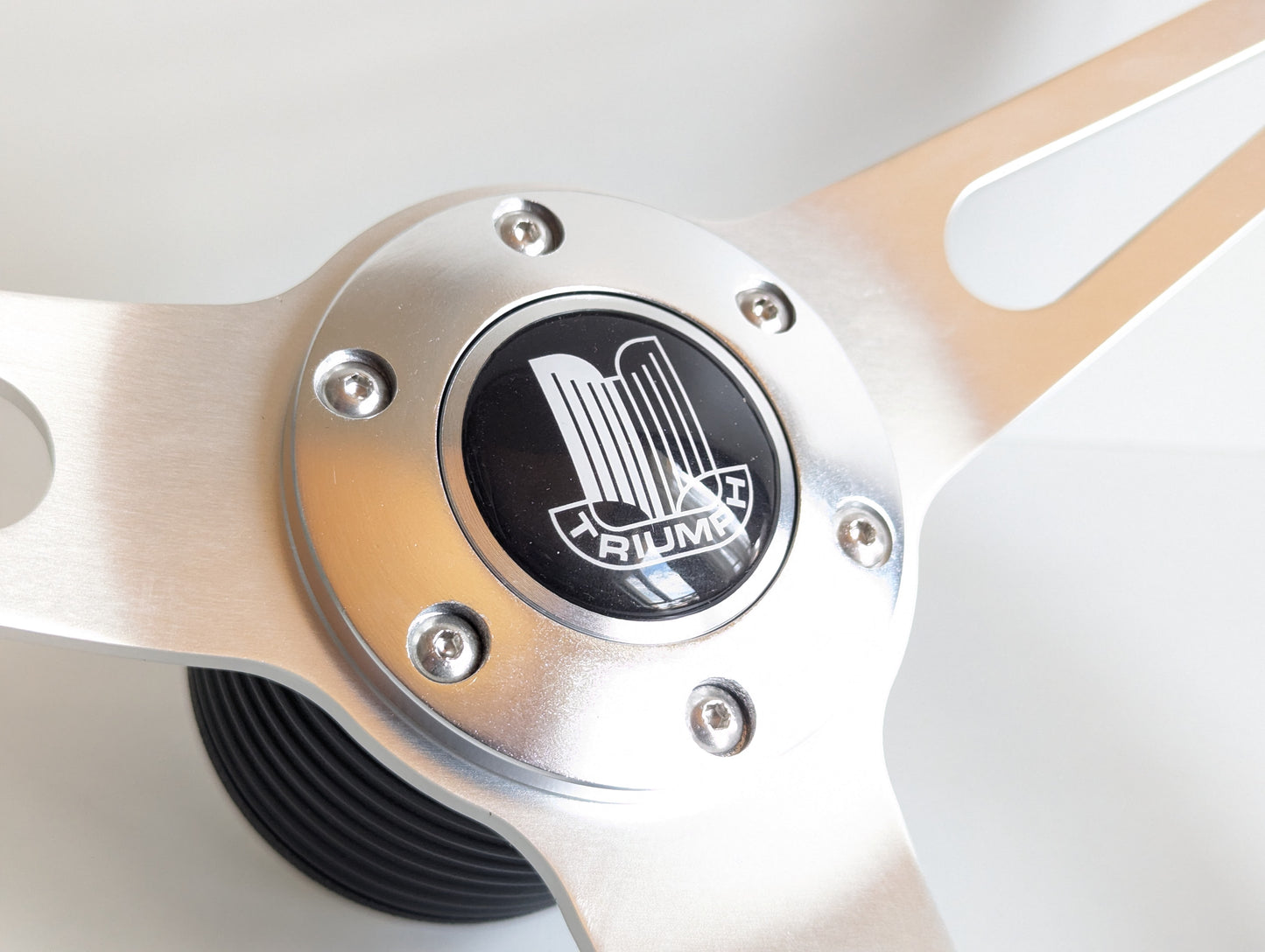 Steering Wheel For TRIUMPH Spitfire MK IV 4 1500 TR7 TR8 - Wooden Rim, Classic, Vintage Vision, Silver Spokes, 380 mm