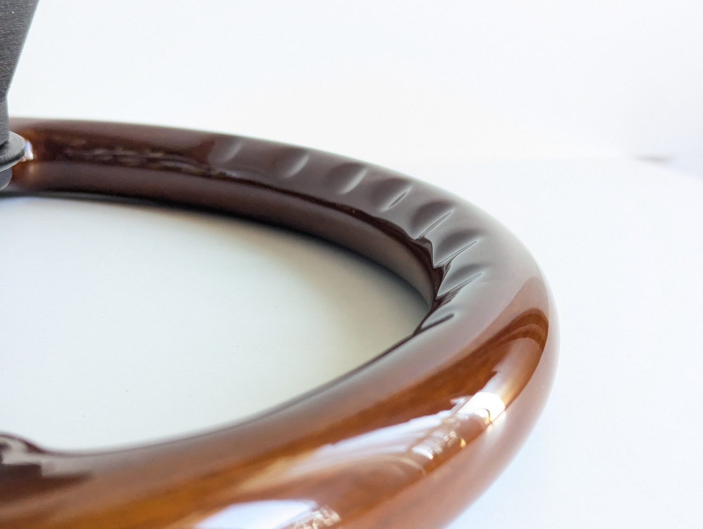 Steering Wheel For BMW E10 2002 1502 1602 1802 (1965-1976) - Solid Wood, Black Trim, Vintage, Black Spokes, 350 mm