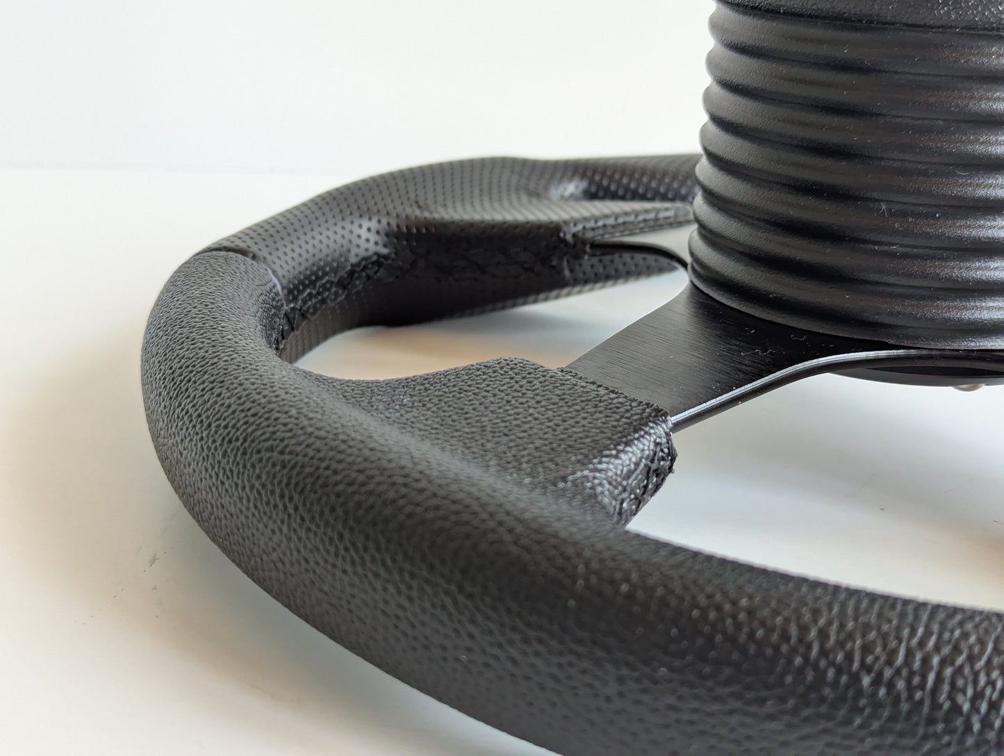 Steering Wheel For Honda Civic 7 S2000 CR-V 01-06' - 320 mm, Perforated Leather, Black Spokes, Sport Vision, Drift (Copy)