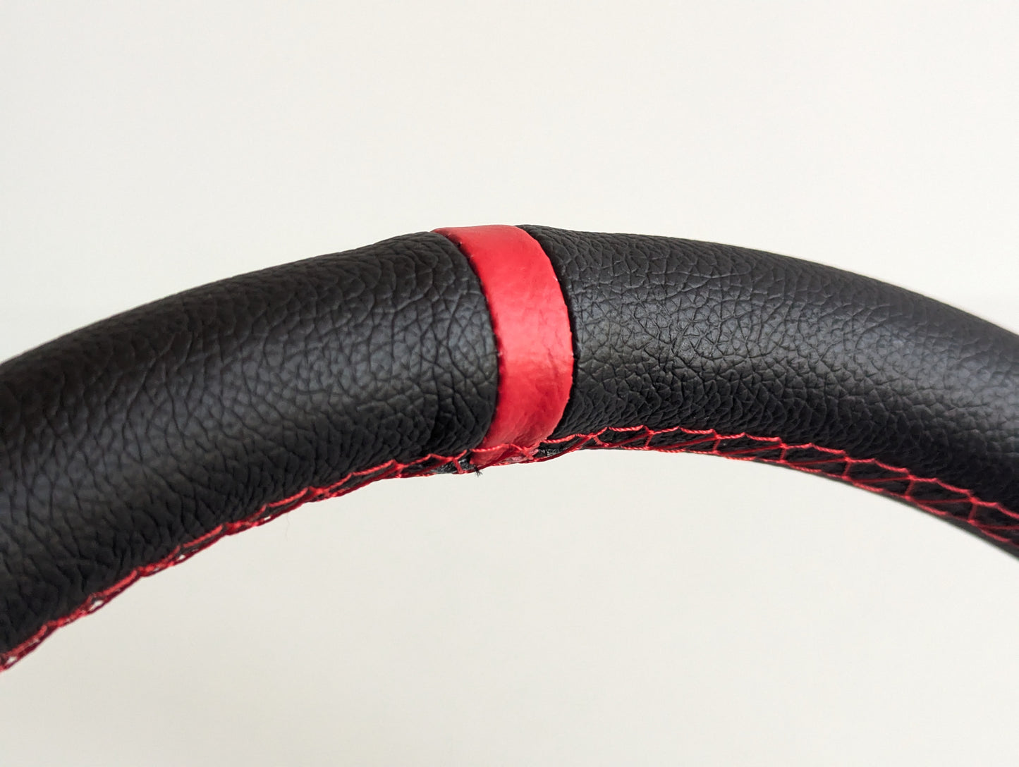 Steering Wheel For BMW E10 2002 1502 1602 1802 (1965-1976) - Deep Dish, Red Stitching, Black Spokes with Holes, Sport Vision, 350 mm