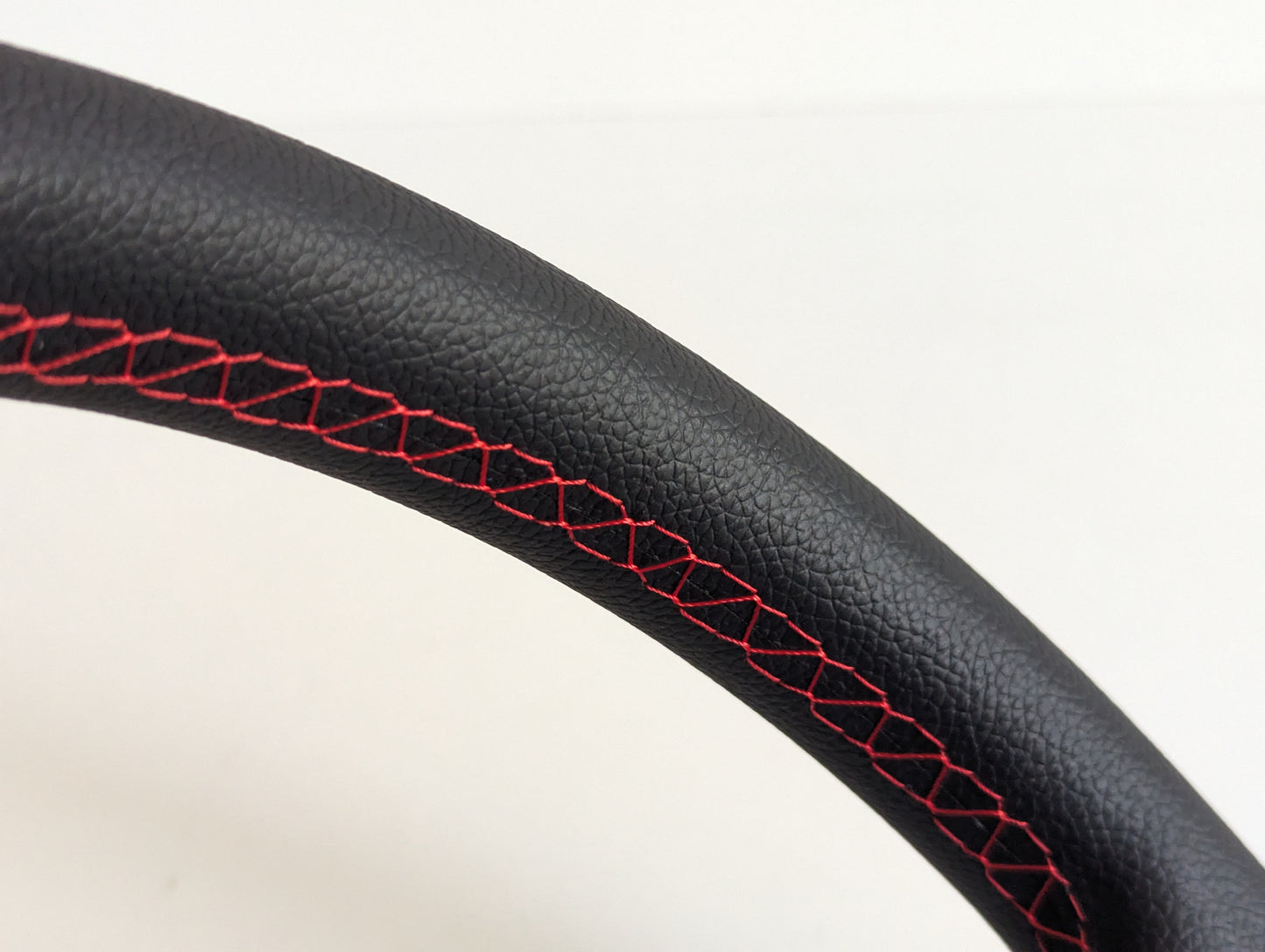 Steering Wheel For BMW E10 2002 1502 1602 1802 (1965-1976) - Deep Dish, Red Stitching, Black Spokes with Holes, Sport Vision, 350 mm