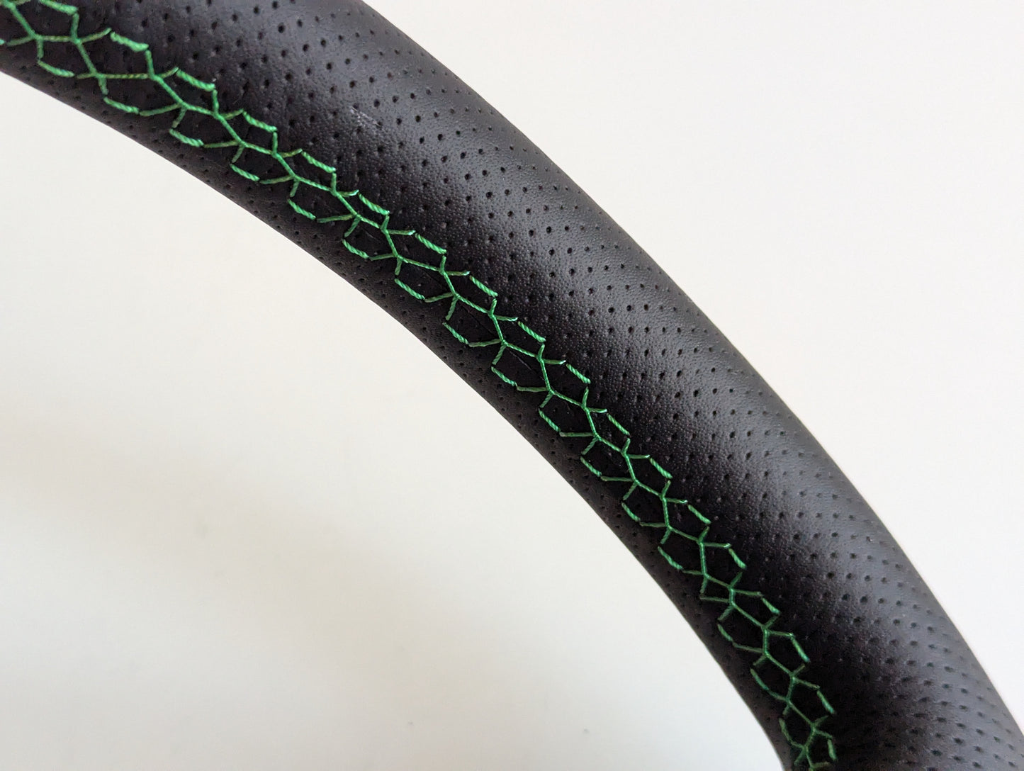 Steering Wheel fits For BMW NO HUBADAPTER Deep Dish, Green Stitching, Black Spokes Sport Vision, 350 mm