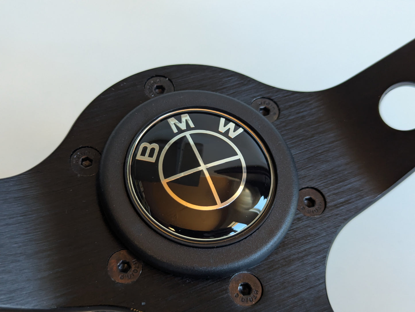 Steering Wheel For BMW E10 2002 1502 1602 1802 (1965-1976) - Deep Dish, Alcantara Suede, Yellow Stitching 350 mm
