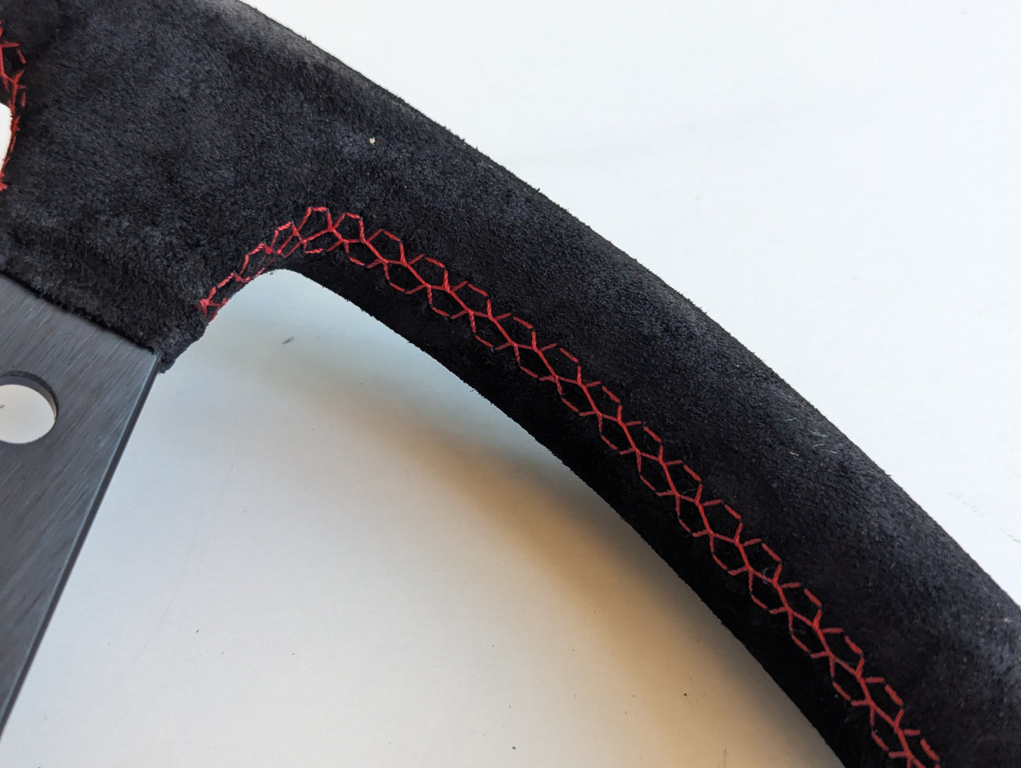 Steering Wheel For BMW E10 2002 1502 1602 1802 (1965-1976) - Deep Dish, Alcantara Suede, Red Stitching 350 mm