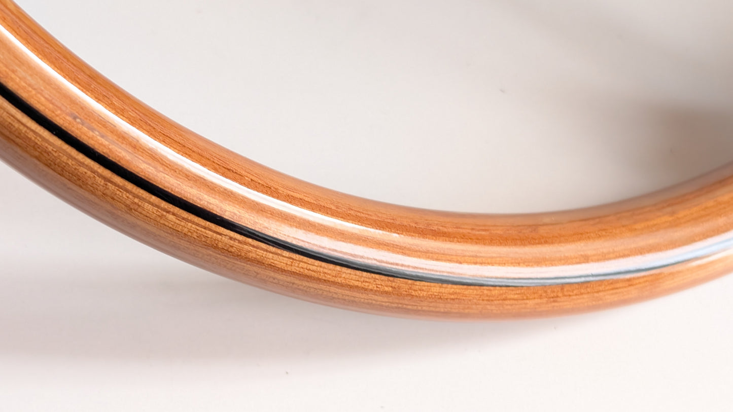 Steering Wheel For VOLVO 1800 1800ES - Wooden Rim, Black Spokes, Black Trim, Classic, 380mm