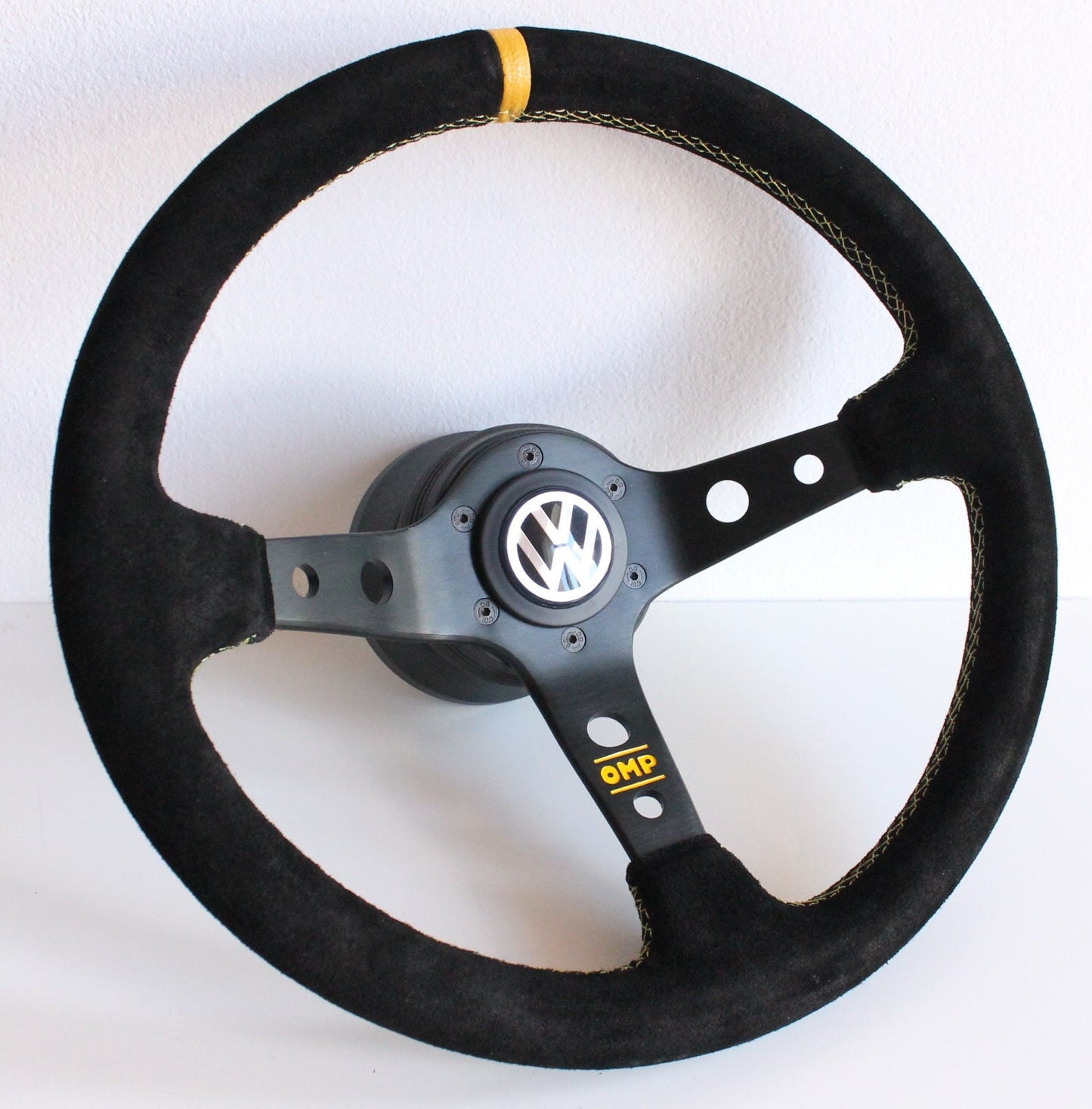 Steering Wheel For VW Golf Jetta Mk4 Passat - Deep Dish, Alcantara Suede, Red, Blue, Yellow, Green, 350 mm