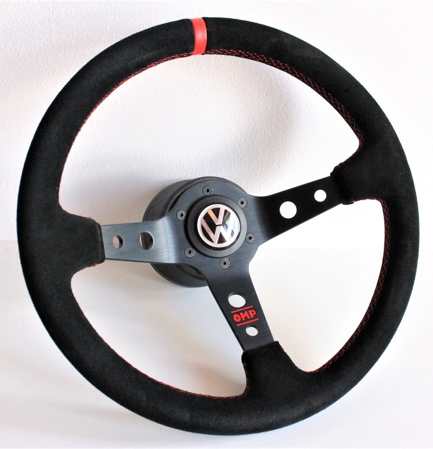 Steering Wheel For VW Golf Jetta Mk4 Passat - Deep Dish, Alcantara Suede, Red, Blue, Yellow, Green, 350 mm