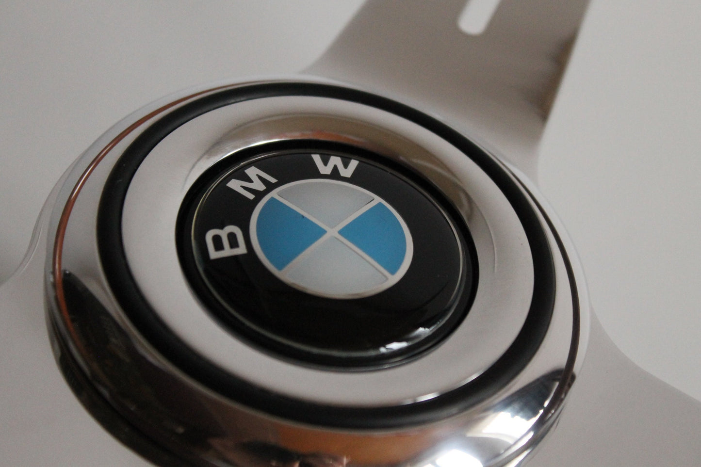 Steering Wheel For BMW E24 E28 E30 E32 E34 (1986-1992) - 365mm, OEM By Luisi, Made in Italy, Solid Wood with Black Trim, Chrome Spokes, Premium Quality