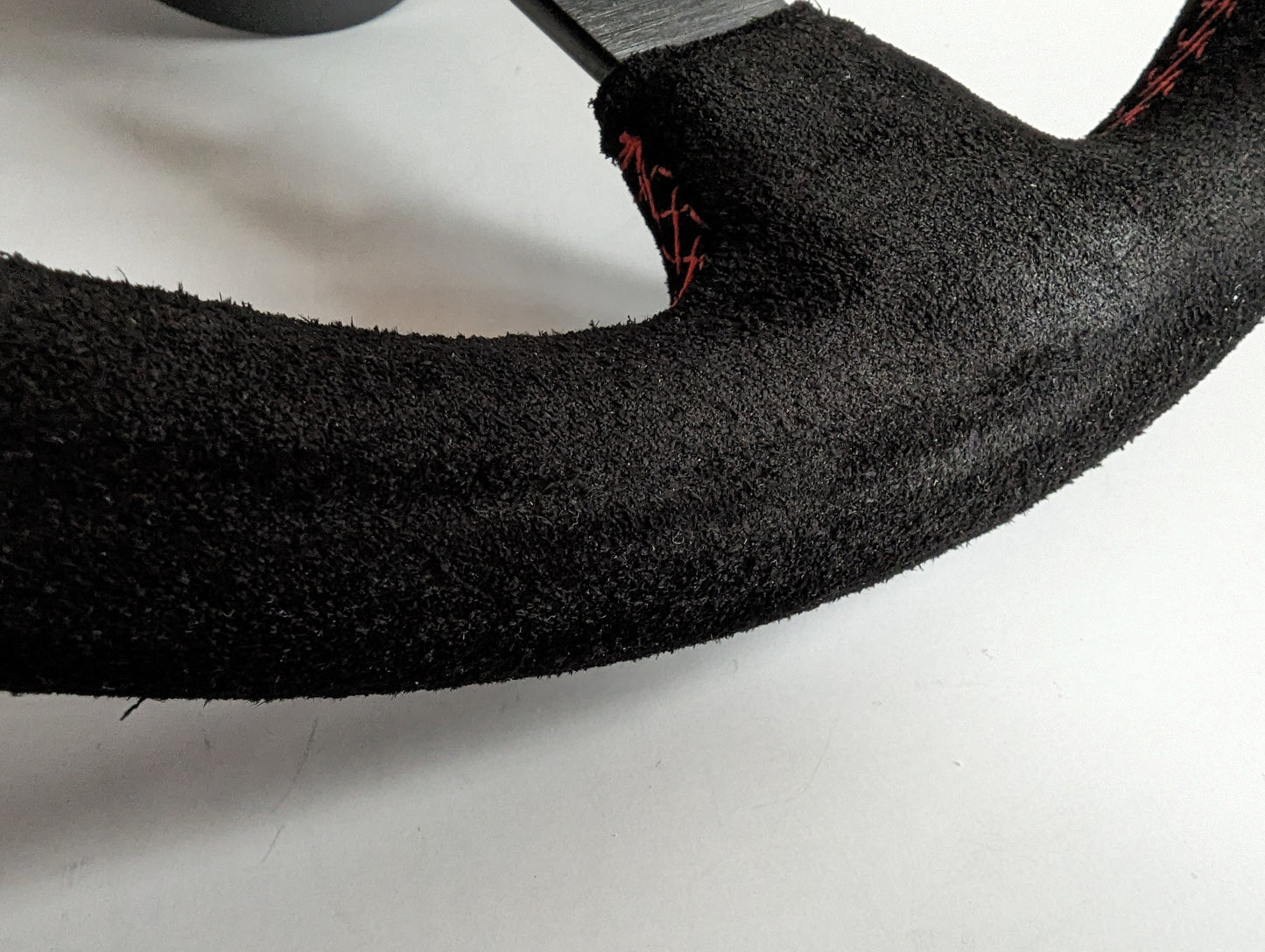 Steering Wheel For Alfa Romeo Spider Veloce 164 75 2000 GTV Alfetta (1970-1995) - Deep Dish, Alcantara Suede, Red, 350 mm