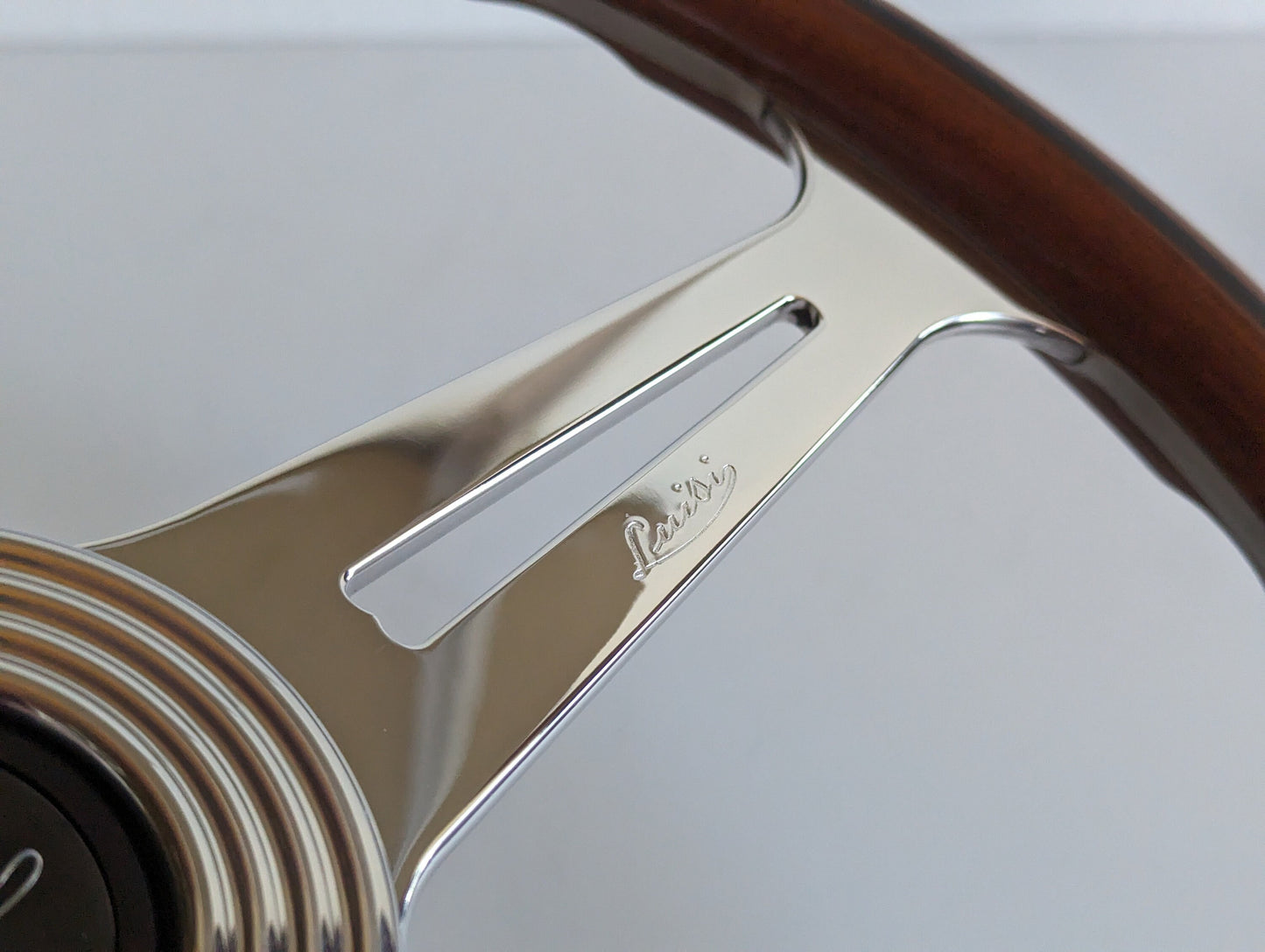 Steering Wheel For Mercedes Benz W113 SL 230 250 280 - Luisi OEM, Solid Wood, Premium, Vintage, Classic Style, Chrome Spokes, 390 mm