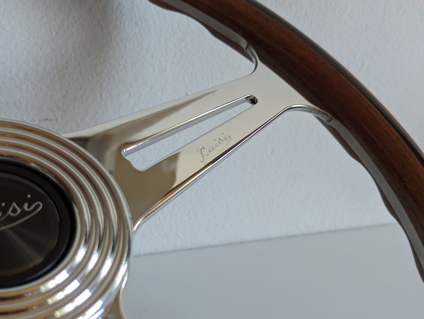 Steering Wheel for Mercedes Benz R121 W120 W121 SL190 220S L319 - 390mm Handmade Wooden Rim & Silver Spokes, LUISI