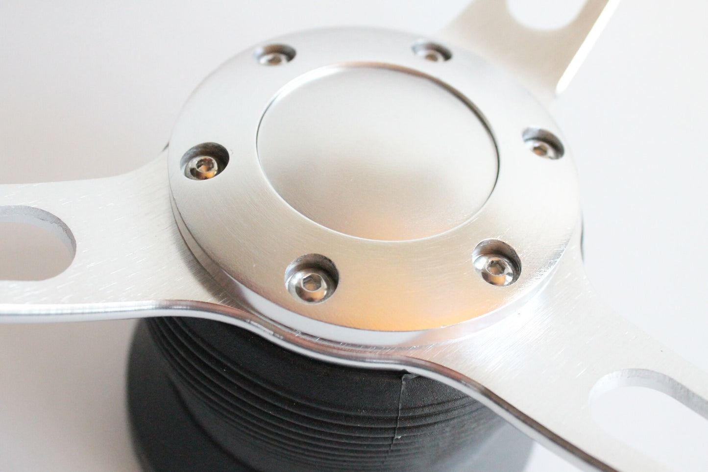 Steering Wheel For Mercedes Benz W114 W115 W116 R107 (1972-1977) - Wooden Rim, Silver Spokes, Black Trim, Classic, 380mm