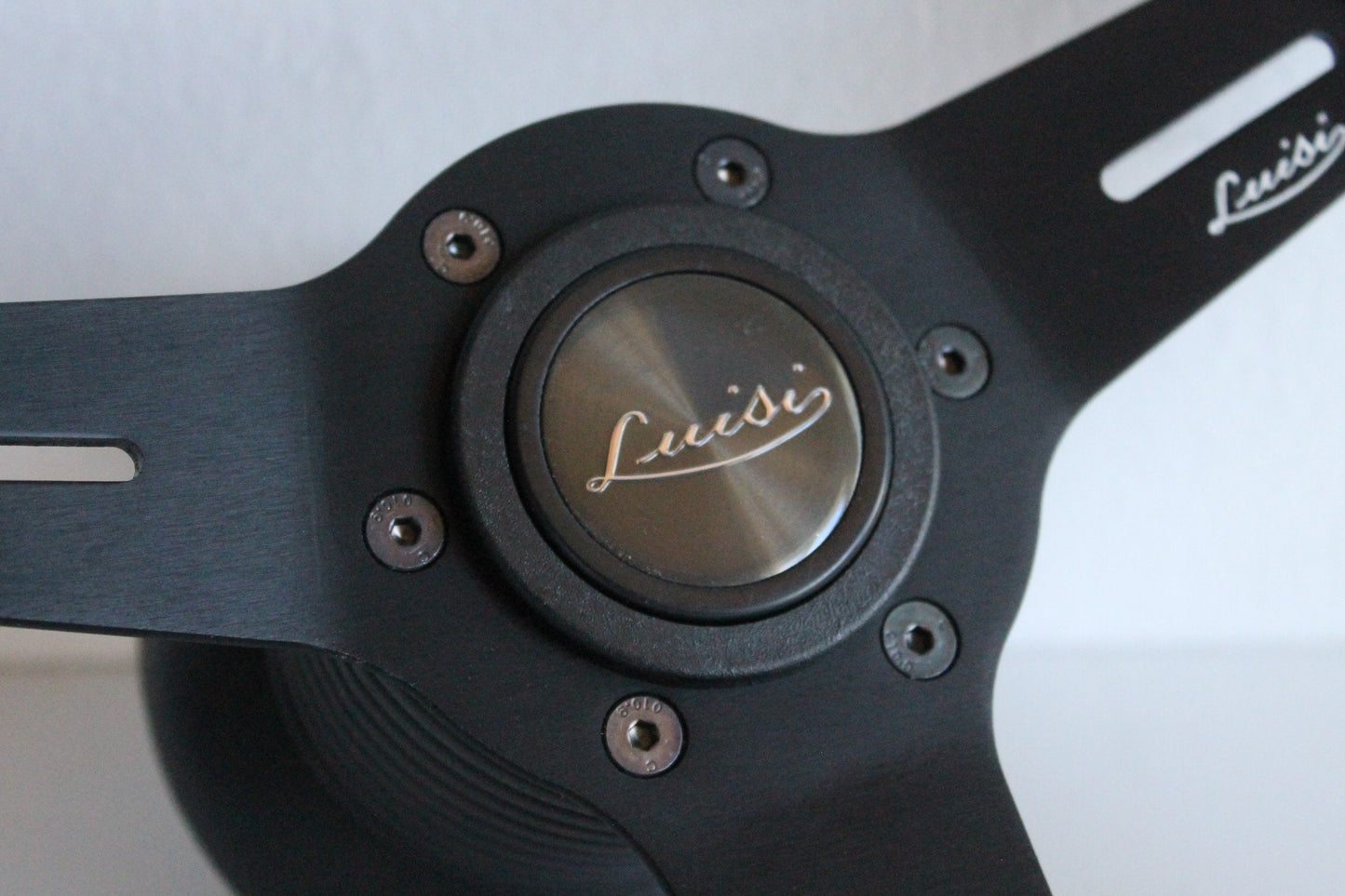 Steering Wheel For Mercedes Benz W123 W124 W201 190 R107 W107 W126 (1978-1992) - Made in Italy, OEM by Luisi, Black Leather, White Stitching, Premium Quality, 370 mm