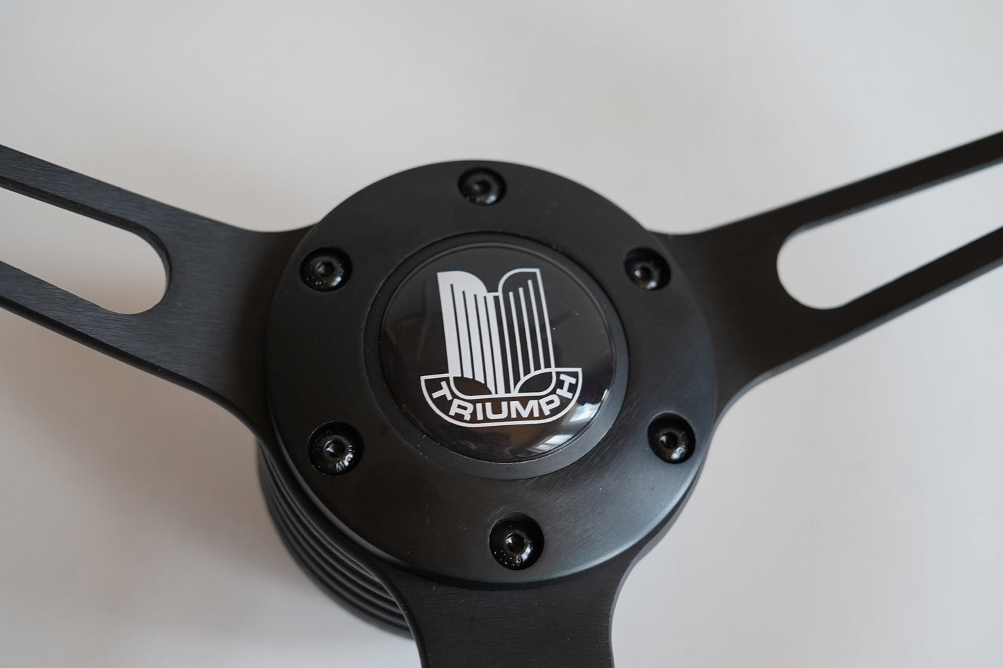 Steering Wheel For TRIUMPH 2500 P.I. PI Dolomite Stag - Wooden Rim, Black Spokes, Black Trim, Classic, 380mm