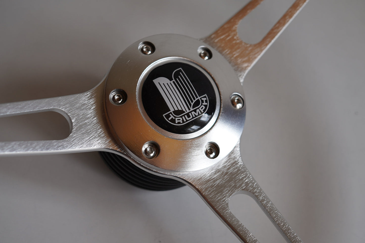 Steering Wheel For TRIUMPH 2500 PI P.I. Dolomite Stag - Wooden Rim with Black Trim, Silver Spokes, Classic, 380mm