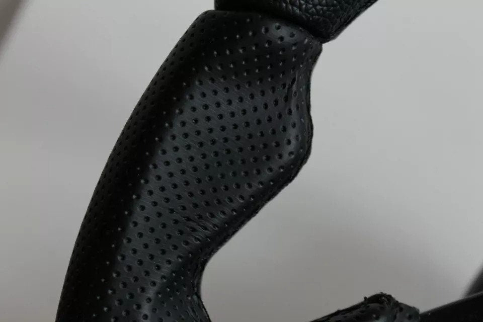 Steering Wheel For Nissan 200SX 240 300ZX Altima Maxima Pulsar Sentra - Perforated Leather, Black Stitching, Sport Vision