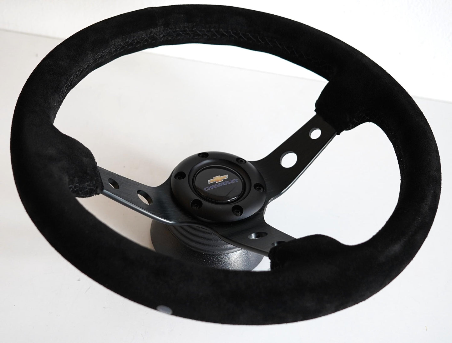 Steering wheel fits For Chevrolet Used custom rebuild suede alcantara leather Black hand rebuilded Deep Dish Chevy Camaro 1969 -1992