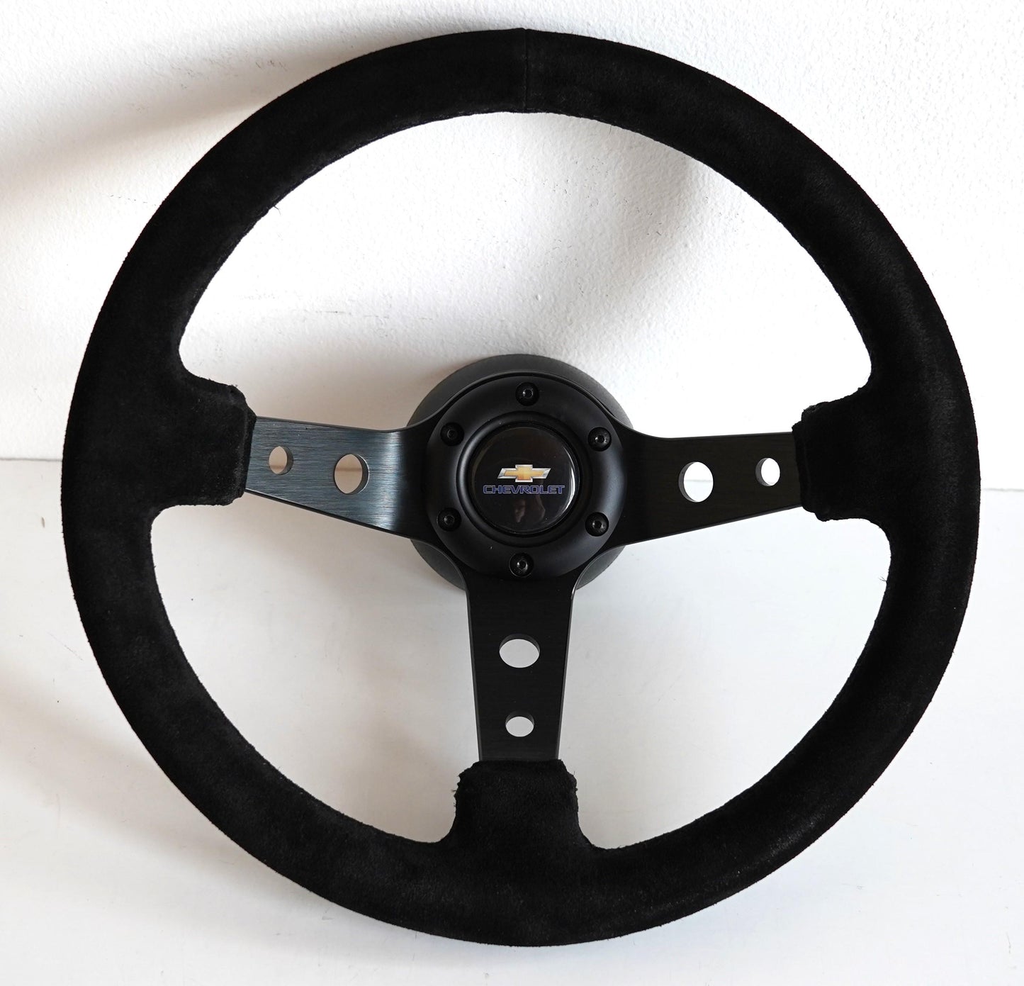 Steering wheel fits For Chevrolet Used custom rebuild suede alcantara leather Black hand rebuilded Deep Dish Chevy Camaro 1969 -1992