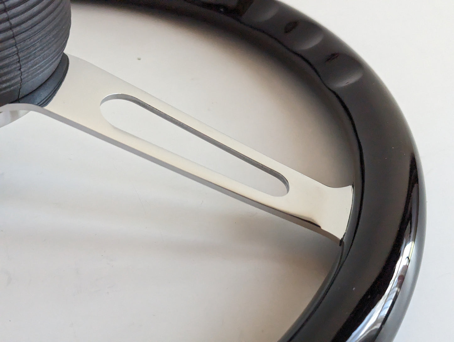 Steering Wheel For Lotus Europa & Super 7 (1966–1975) - 380mm Wooden Rim, Black Finish & Chrome Spokes