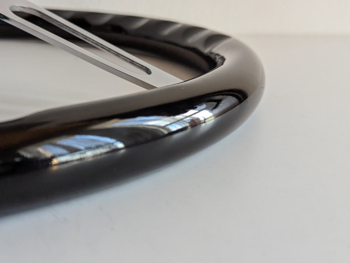 Steering Wheel For Lotus Europa & Super 7 (1966–1975) - 380mm Wooden Rim, Black Finish & Chrome Spokes