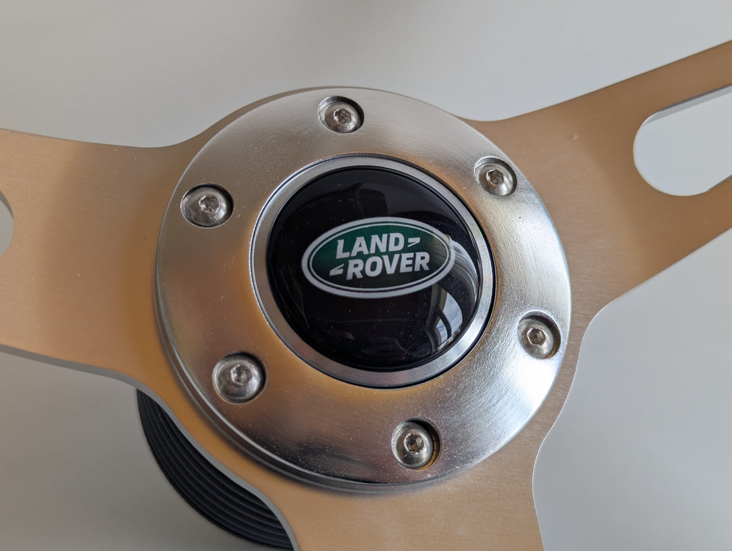 Steering Wheel Land Rover / Range Rover (1990-1995) Wooden Rim, Classic, Vintage Vision, Silver Spokes, 380 mm