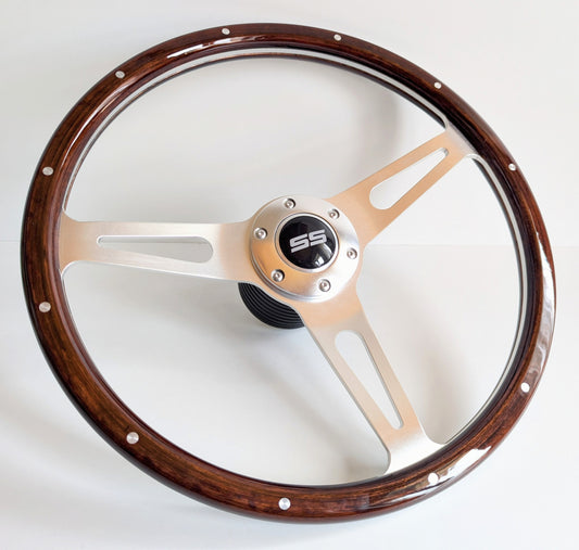 Steering wheel fits for Chevrolet Camaro Chevelle SS custom rebuilded Wood Vintage 380mm Corvette Wooden Classic hand crafted Chevy