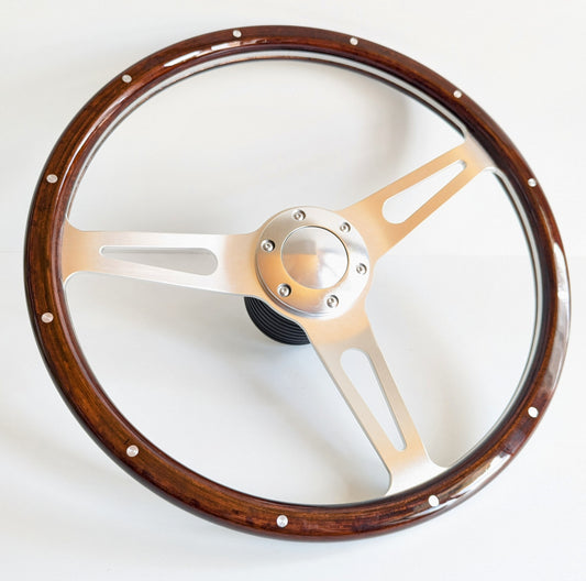 Steering wheel Used custom rebuilt wood chrome 380mm vintage hand For Mercedes Benz W113 SL 230 250 280 1965- 1970