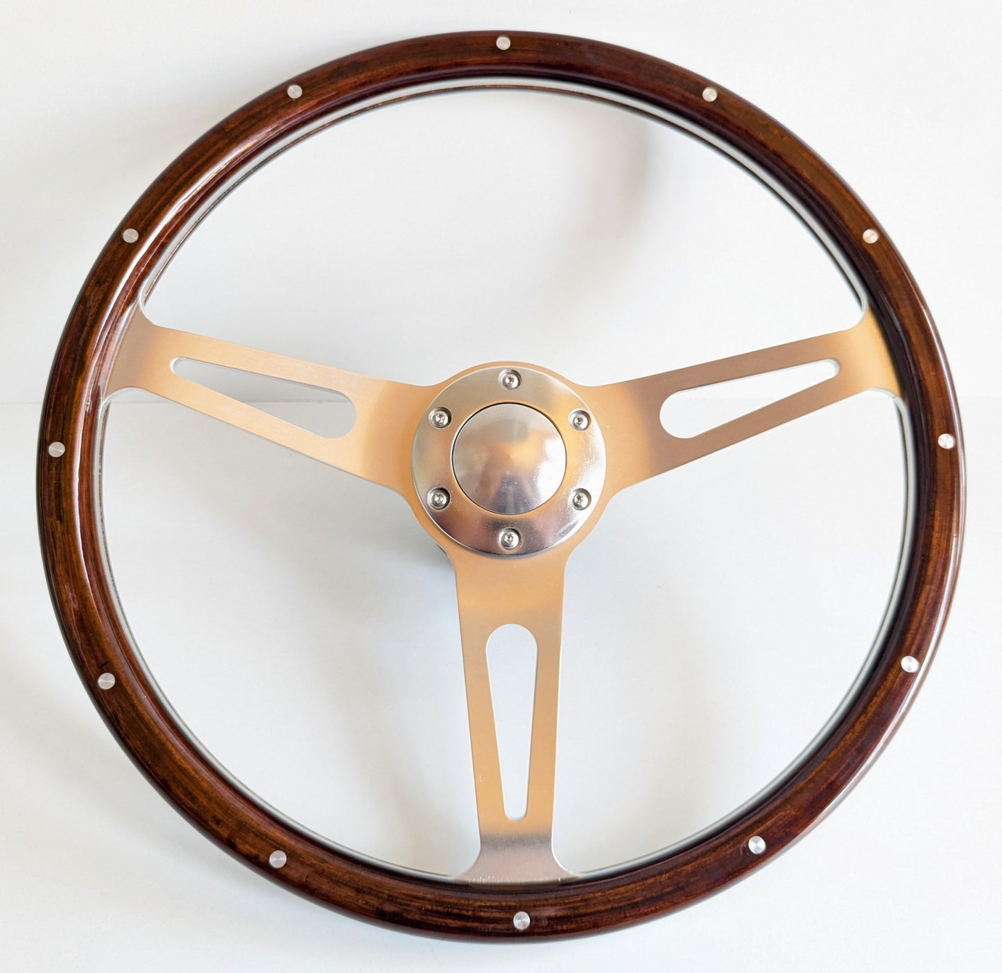 Steering wheel Used custom rebuilt wood chrome 380mm vintage hand For Mercedes Benz W113 SL 230 250 280 1965- 1970