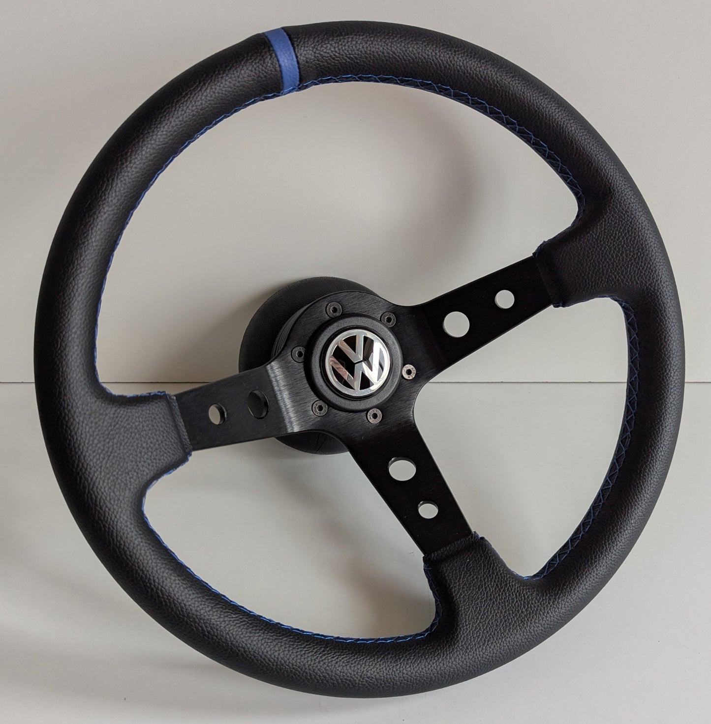 Steering Wheel For VW T4 Bus Multyvan Caravelle - Deep Dish, Perforated Leather, Red, Blue, Yellow, Green, 350mm
