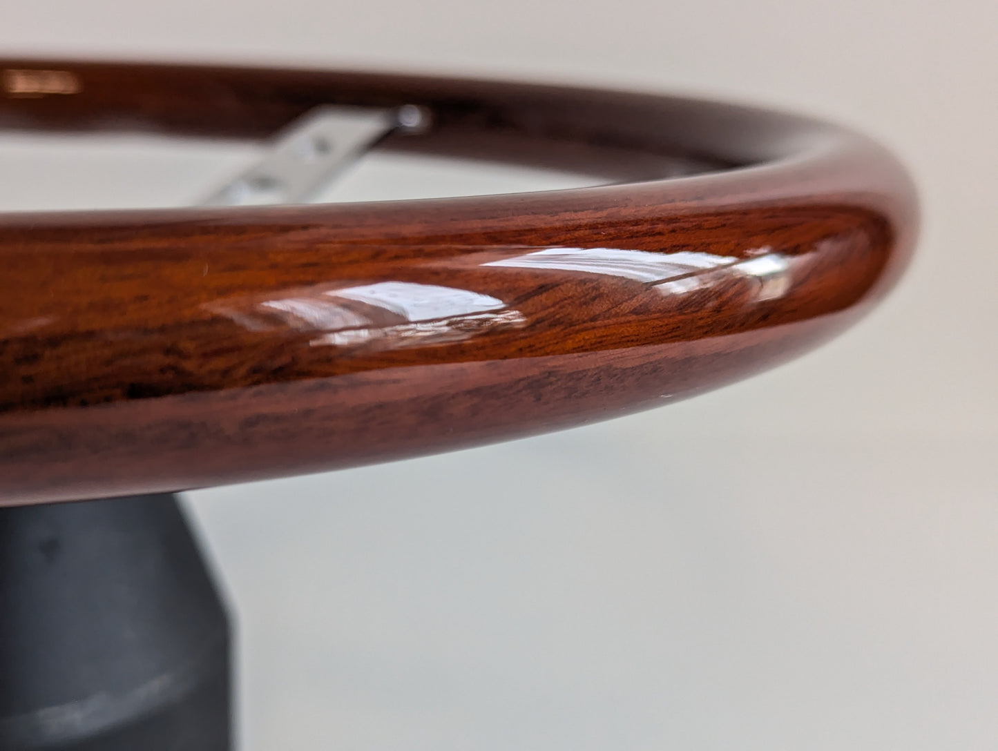 Steering Wheel For BMW - 380 mm, No Hub Adapter Included, Wooden Rim, Chrome Spokes with Holes, Classic, Vintage Style