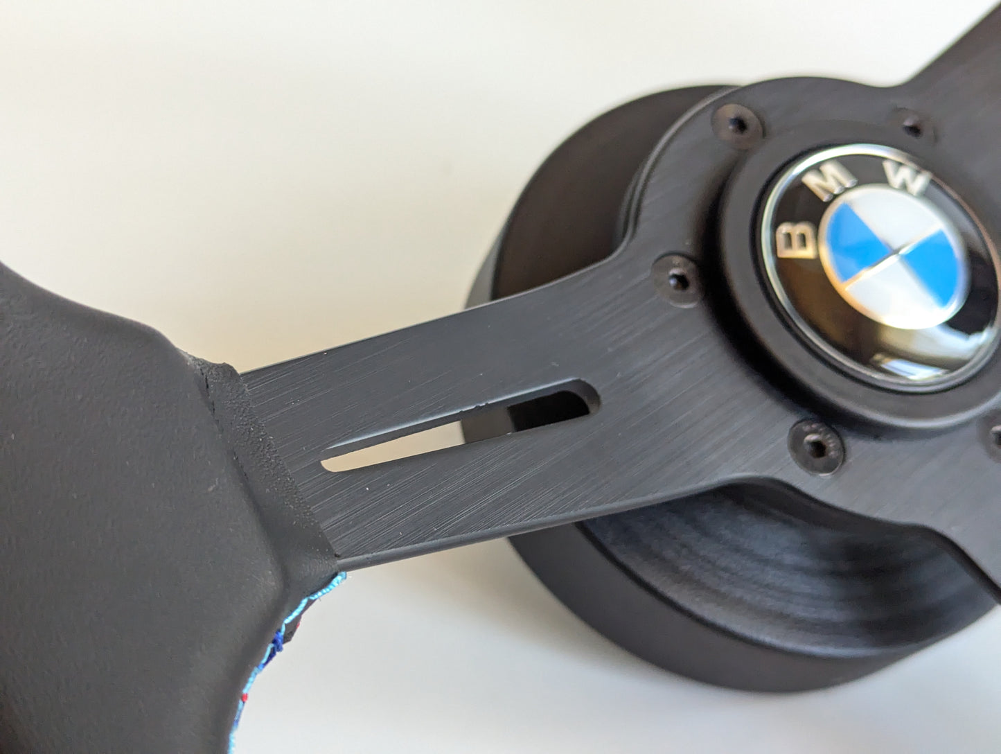 Steering Wheel For BMW E10 2002 1502 1602 1802 (1965-1976) - Black Leather, M Style Stitching, Sport Vision, 350 mm
