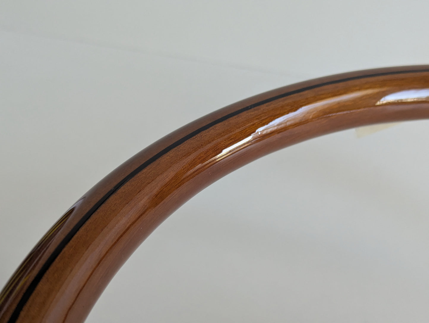 Steering Wheel For BMW E10 2002 1502 1602 1802 (1965-1976) - Wooden Rim with Black Trim, Silver Spokes, Classic, 380mm