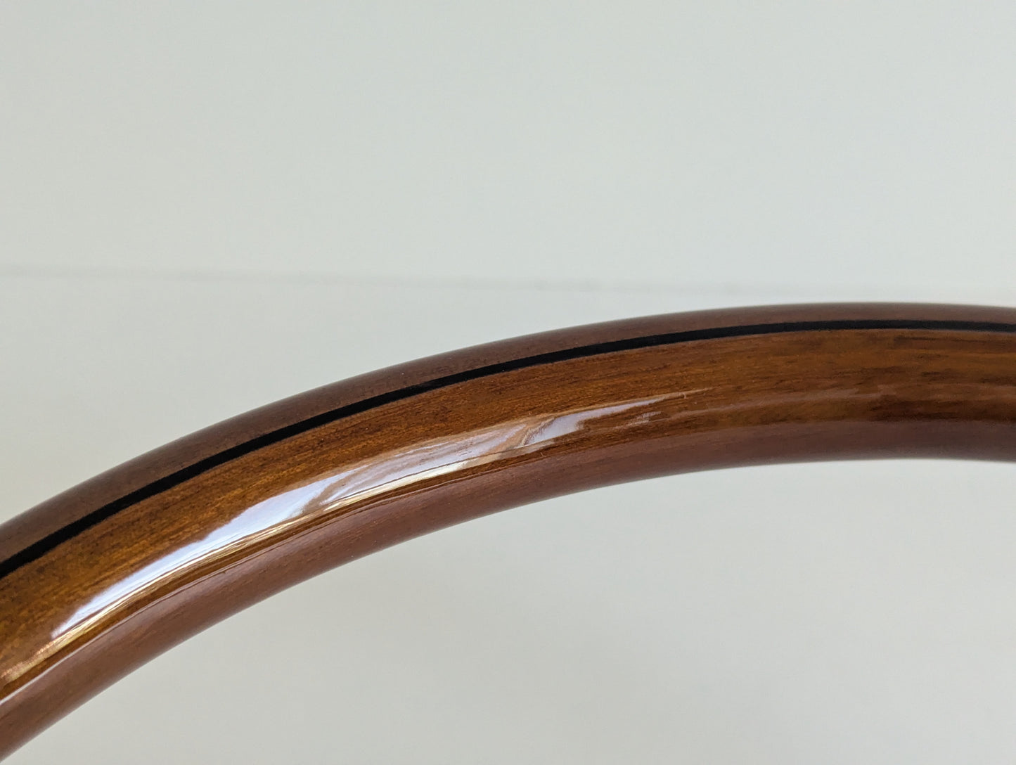 Steering Wheel For BMW E10 2002 1502 1602 1802 (1965-1976) - Wooden Rim with Black Trim, Silver Spokes, Classic, 380mm