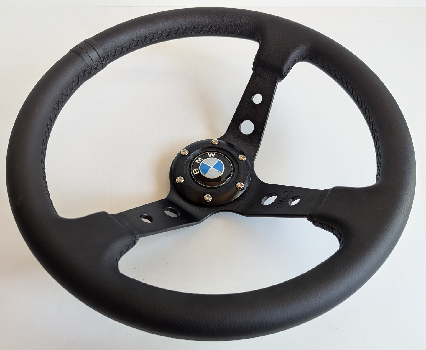 Steering Wheel For BMW - No Hub Adapter Included, Deep Dish, Black Stitching, Sport Vision, 350 mm