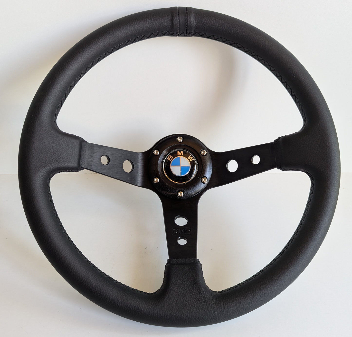 Steering Wheel For BMW - No Hub Adapter Included, Deep Dish, Black Stitching, Sport Vision, 350 mm