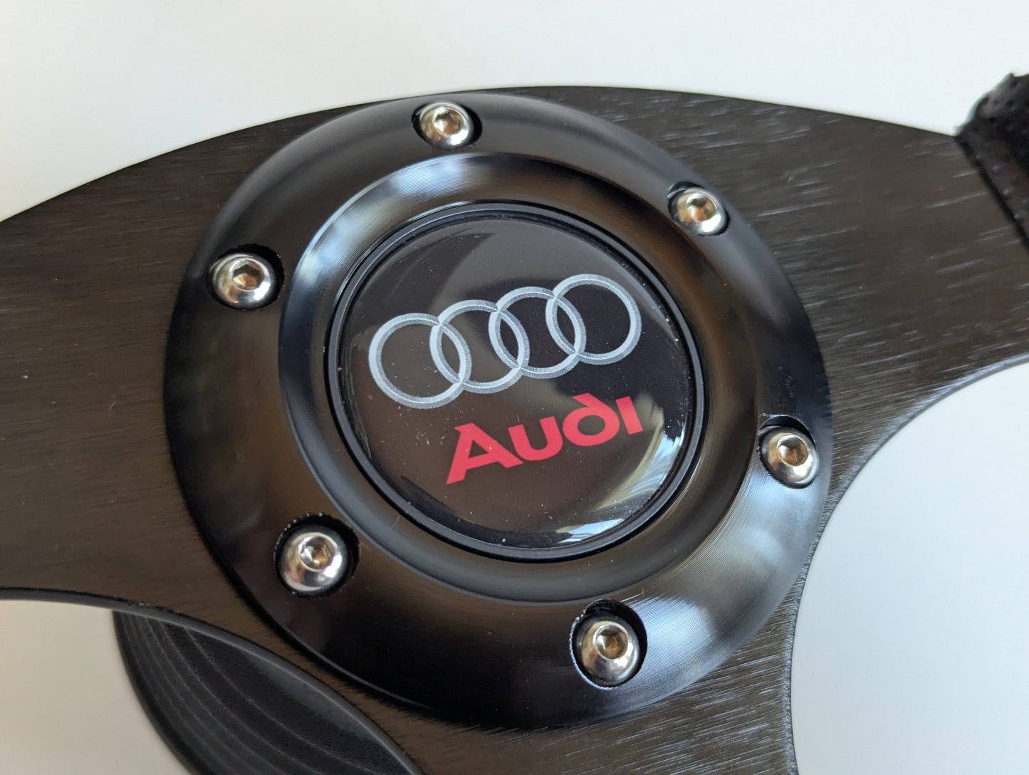 Steering Wheel For AUDI A3 A4 A6 A8 8L B5 B6 C5 (1996-2005) - Perforated Leather, Black Stitching, Sport Vision, 320 mm