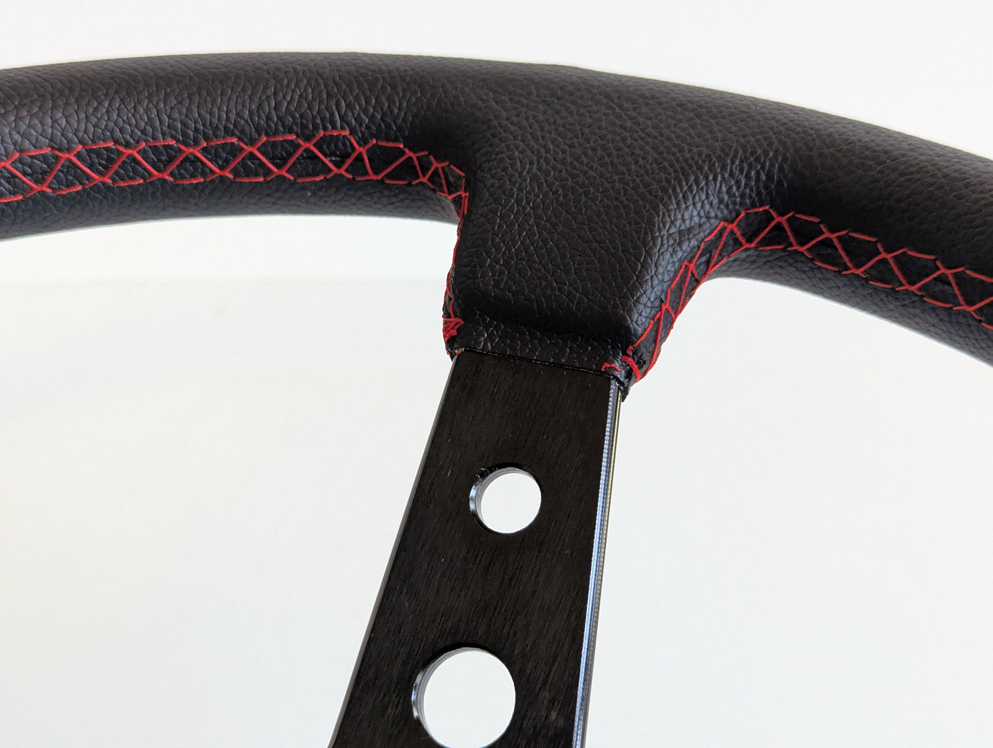 Steering Wheel For Honda Prelude CRX Del Sol Civic Accord (1992-1996) - Deep Dish, Perforated Leather, Red 350 mm