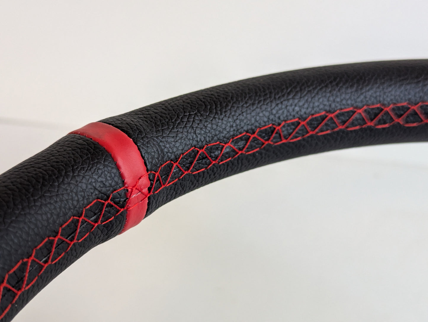 Steering Wheel For Honda Prelude CRX Del Sol Civic Accord (1992-1996) - Deep Dish, Perforated Leather, Red 350 mm
