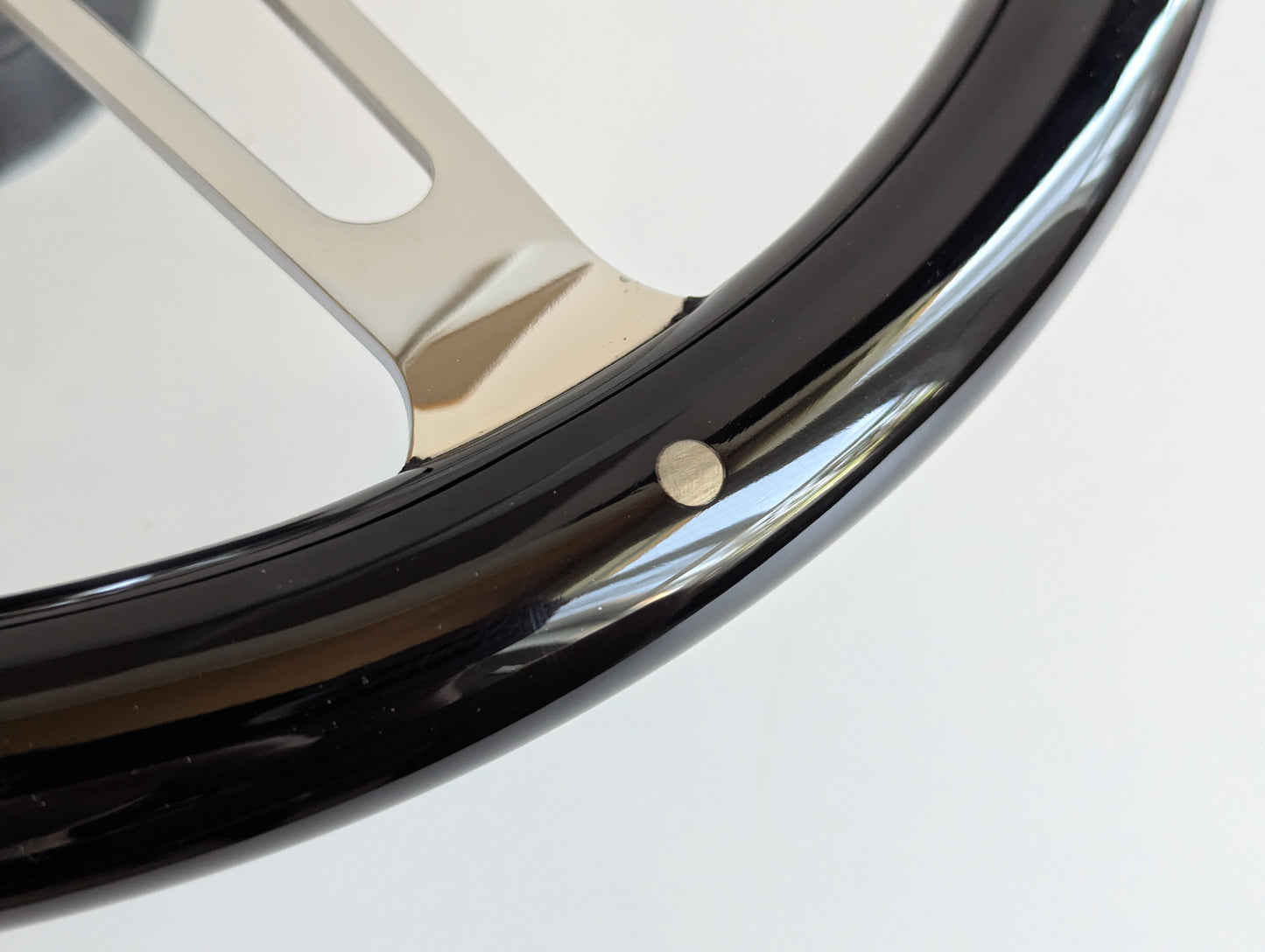 Steering Wheel For Chevrolet Corvette C3 Chevy (1969 - 1983) - 380mm Wooden Rim, Black Finish & Chrome Spokes