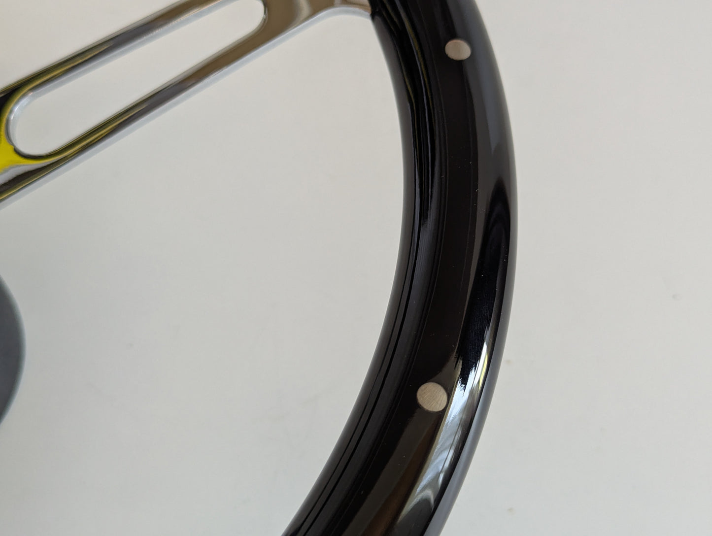 Steering Wheel For Chevrolet Corvette C3 Chevy (1969 - 1983) - 380mm Wooden Rim, Black Finish & Chrome Spokes