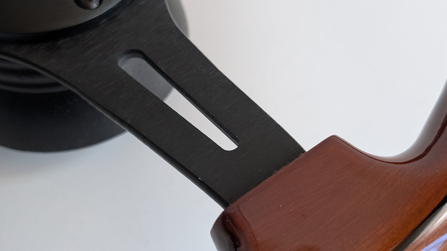 Steering Wheel For Fiat 124, 125, 128 & 850 Berlina / Special (Since 1965) - Solid Wood, Black Trim, Vintage, Black Spokes, 350 mm