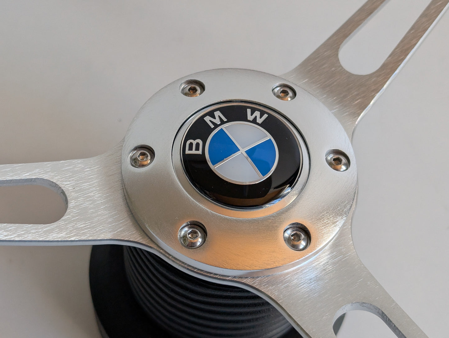 Steering Wheel For BMW E31 E32 E34 E36 (1992-1995) - Wooden Rim, Silver Spokes, Classic, 380mm