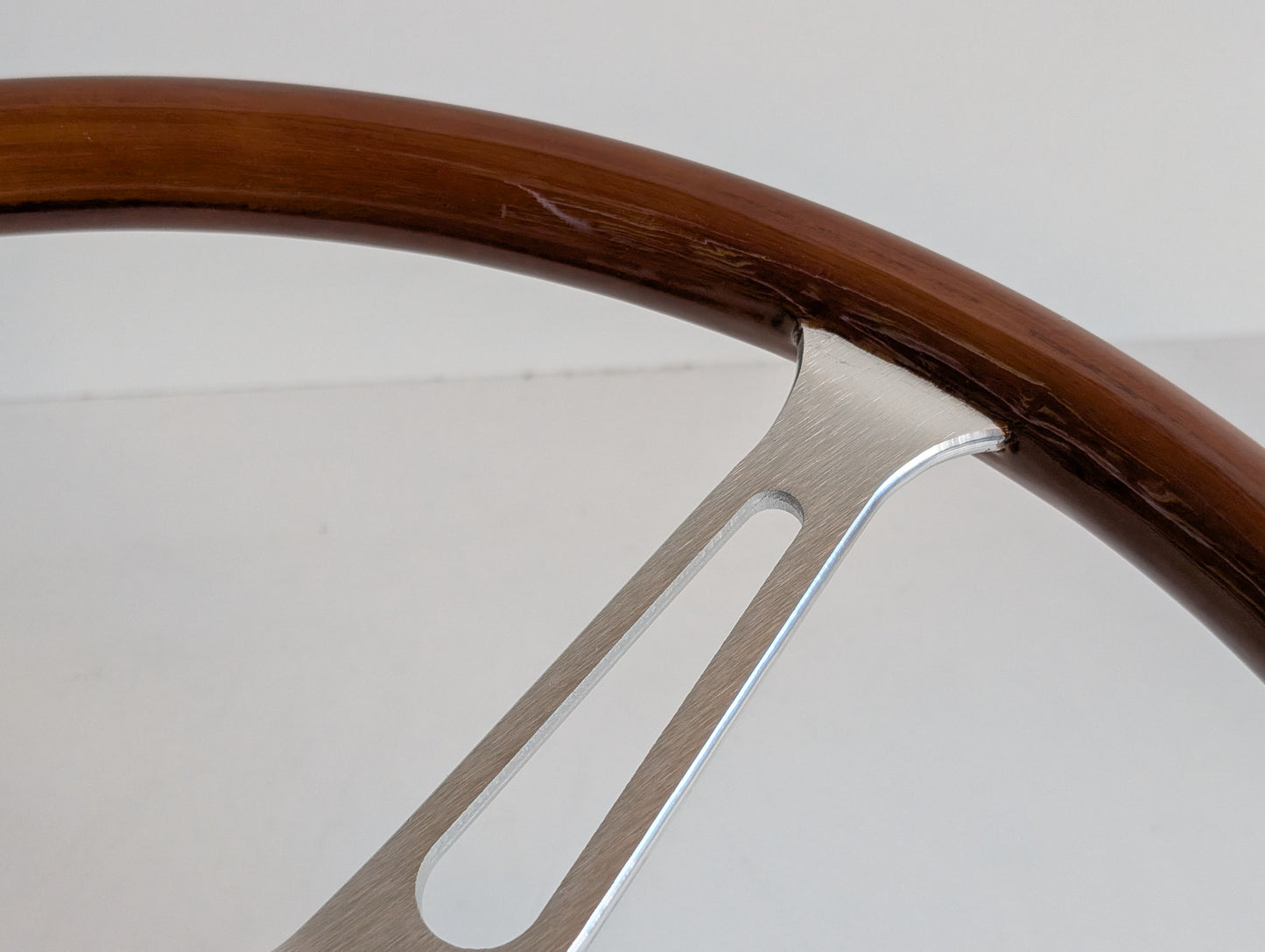 Steering Wheel For BMW E31 E32 E34 E36 (1992-1995) - Wooden Rim, Silver Spokes, Classic, 380mm