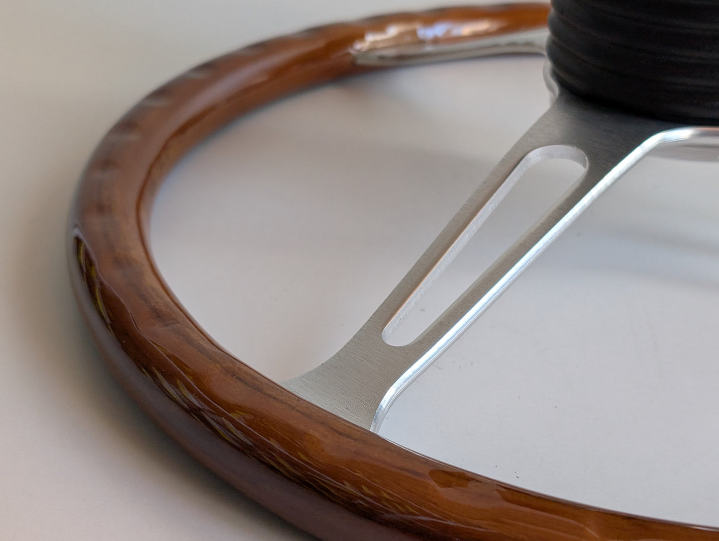 Steering Wheel For BMW E31 E32 E34 E36 (1992-1995) - Wooden Rim, Silver Spokes, Classic, 380mm