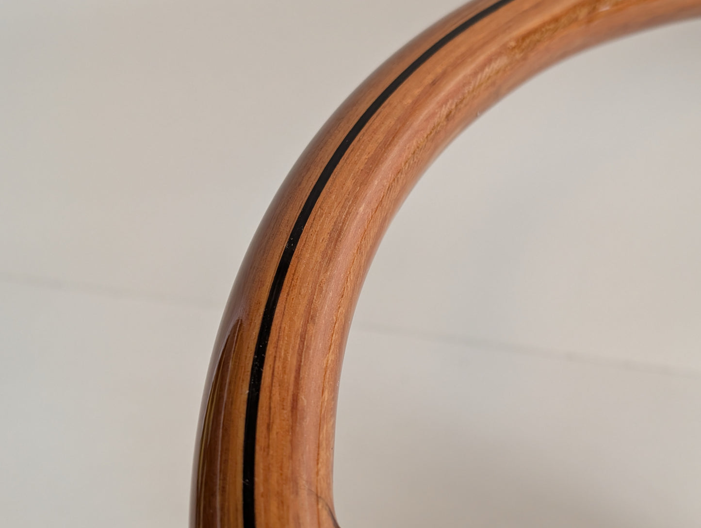 Steering Wheel For Alfa Romeo Spider (1983-1989) - Wooden Rim, Black Spokes, Black Trim, Classic, 380mm