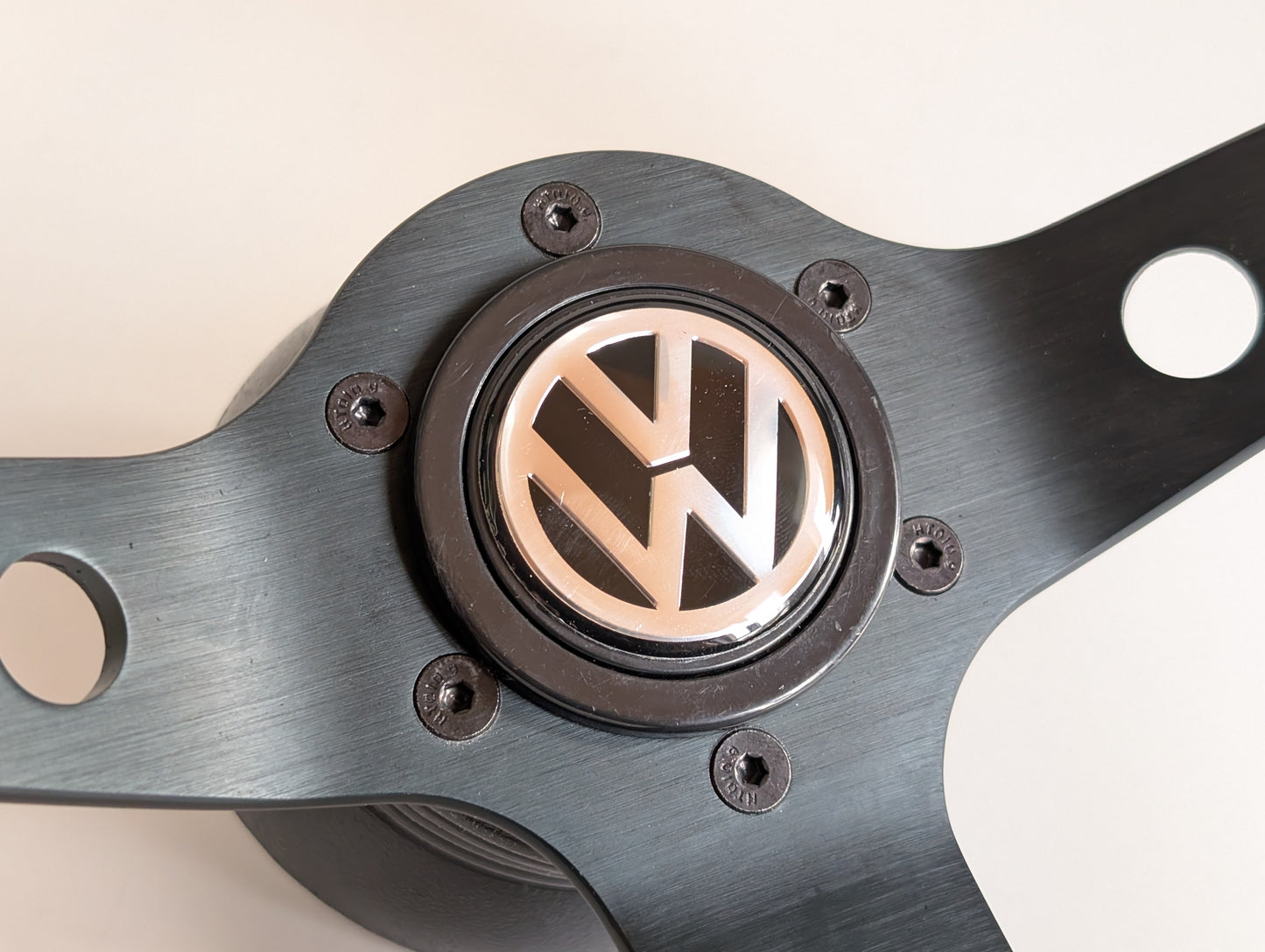 Steering Wheel For VW T5 Transporter Bus Multyvan (2003-2008) -  Blue Alcantara, Suede, Deep Dish, 350 mm