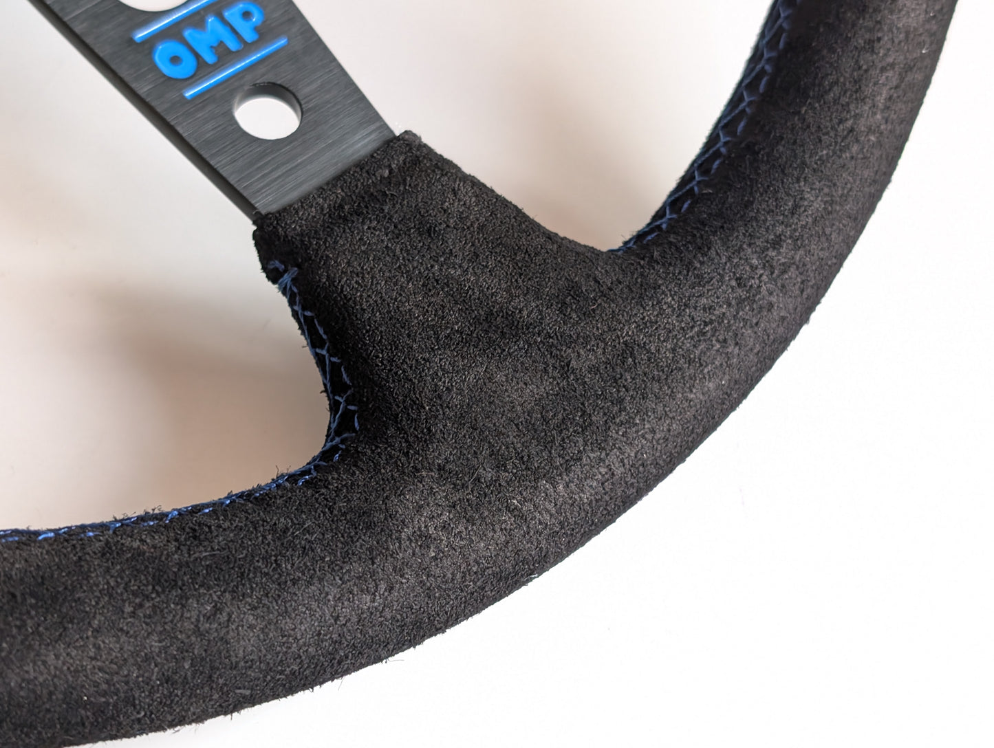 Steering Wheel For VW Golf Jetta Mk1 Mk2 Scirocco Passat -  Blue Alcantara, Suede, Deep Dish, 350 mm