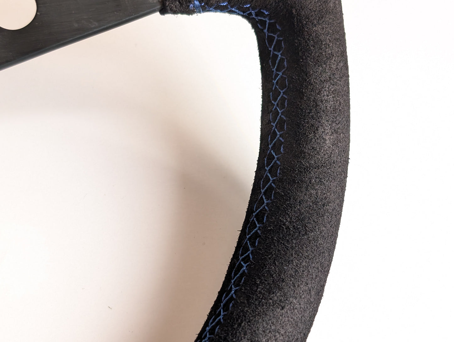 Steering Wheel For VW Golf Jetta Mk4 Passat -  Blue Alcantara, Suede, Deep Dish, 350 mm