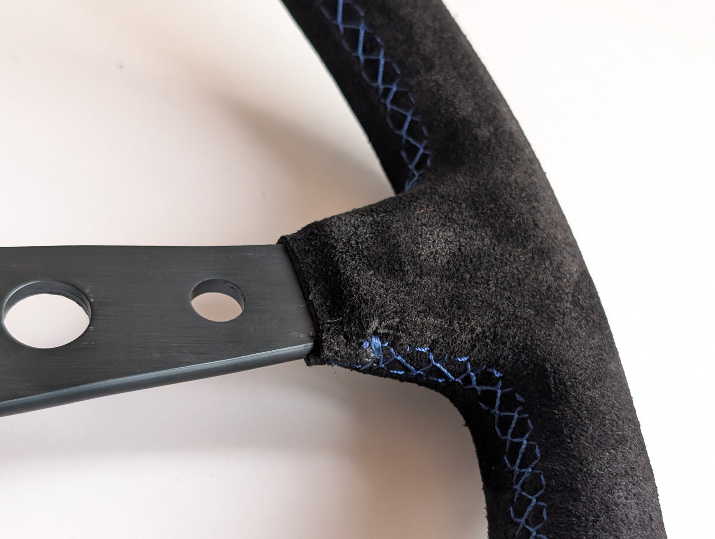 Steering Wheel For VW Golf Jetta Mk4 Passat -  Blue Alcantara, Suede, Deep Dish, 350 mm