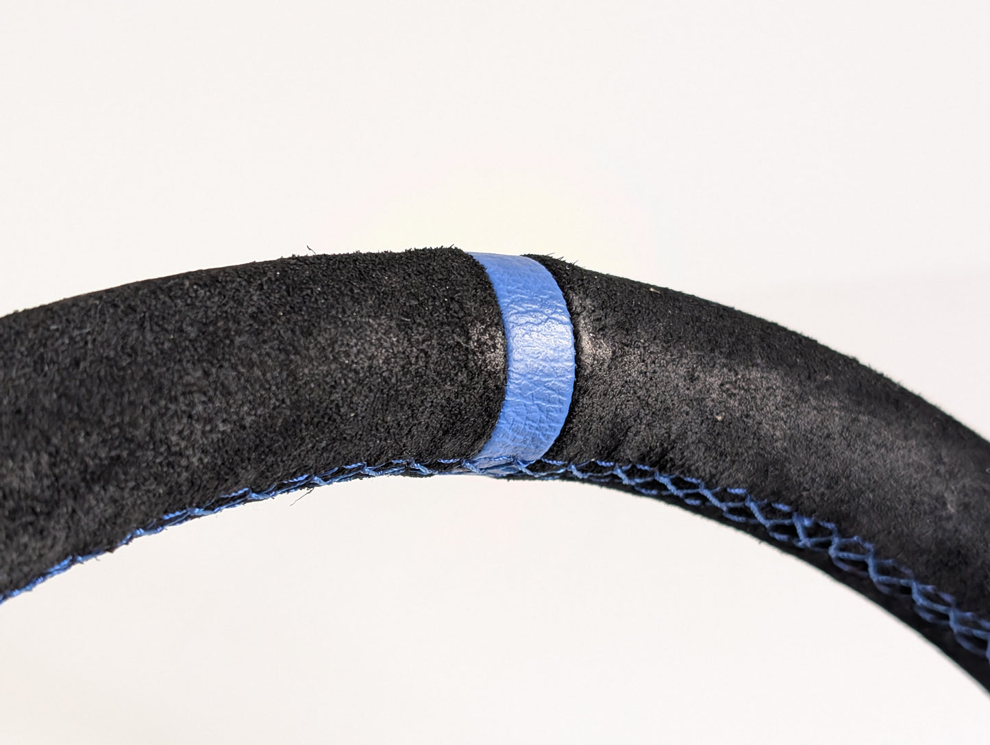 Steering Wheel For VW T5 Transporter Bus Multyvan (2003-2008) -  Blue Alcantara, Suede, Deep Dish, 350 mm